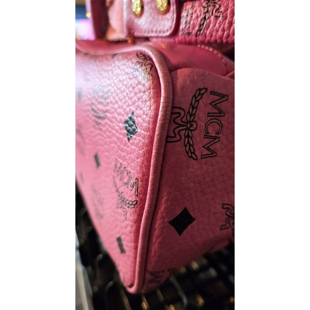 MCM Small Stark Pink Visetos Backpack MMK3SVE20PK001 - Picture 10 of 11
